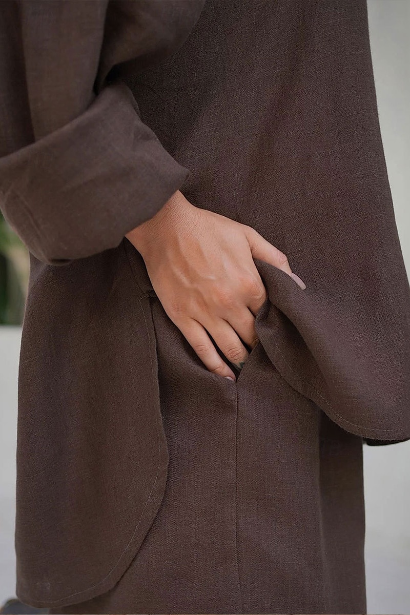 Women's Shirt Two Piece Sets Pants Sets Long Sleeve Shirt Collar Solid Color Dubbele Rij Knopen Fashion Basic Vacation Casual Daily White Red Dark Navy Summer Regular Fit 2026 - $36.99 –P9