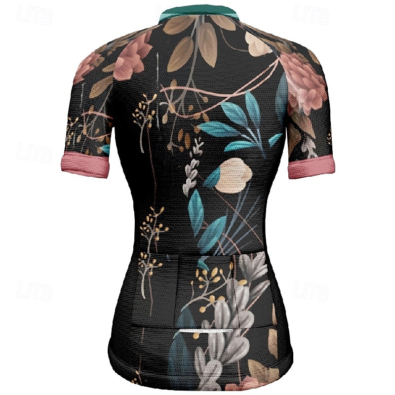 Damskie Koszulka rowerowa Kwiat Krótki rękaw Rower Tee Tshirt Dżersej z 3 tylnymi kieszeniami Kolarstwo górskie Szybkie wysychanie Anatomiczny kształt Odprowadzające wilgoć Oddychający Sport 2026 - $23.99 –P3