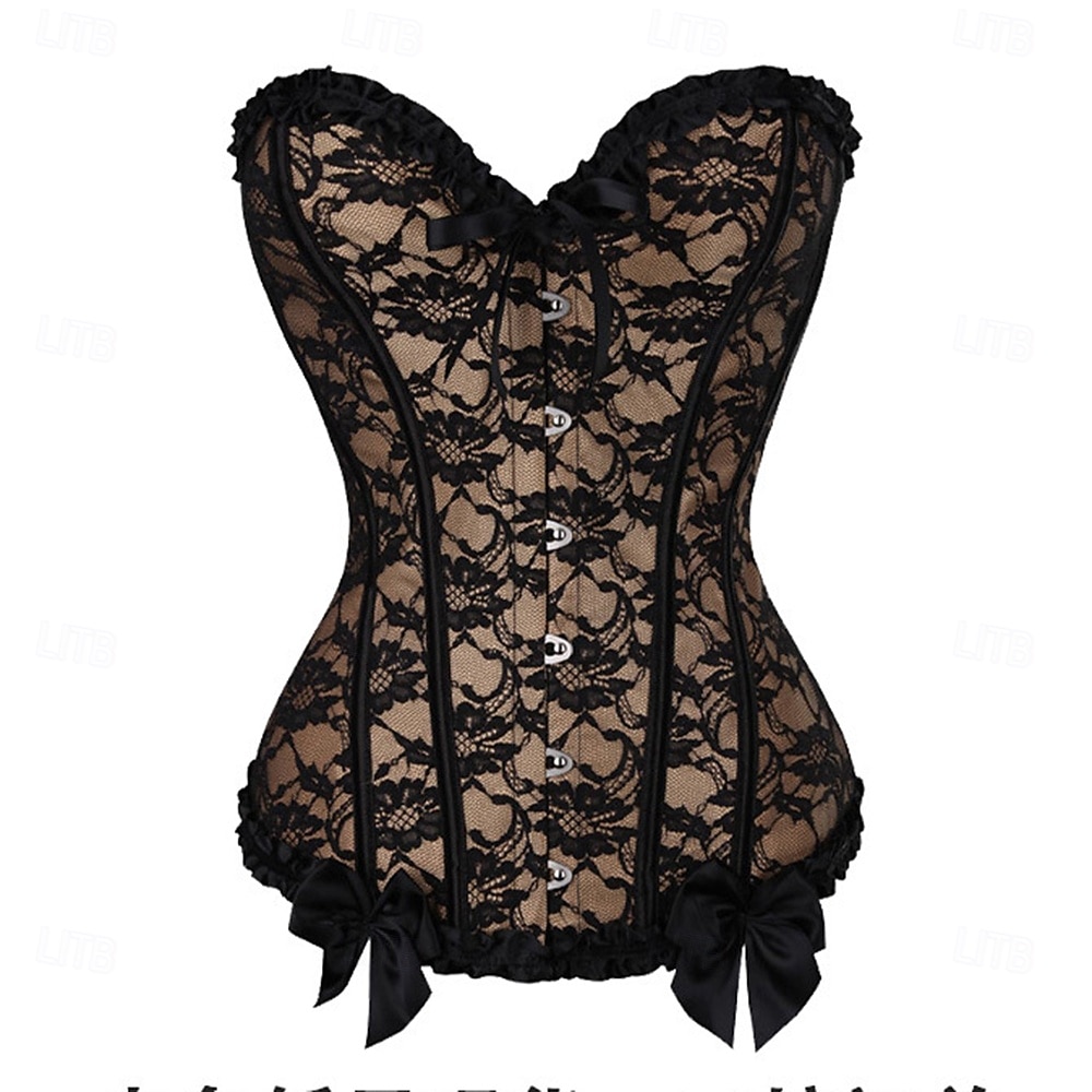 Rococò Completo Mascherata Corsetto Overbust Cosplay Controllo della Pancia Push-Up Jacquard Jacquard Costume Per donna Reale Mascherata Feste Carnevale di Venezia Adulti Corsetto del 2025 a $21.99 –P13