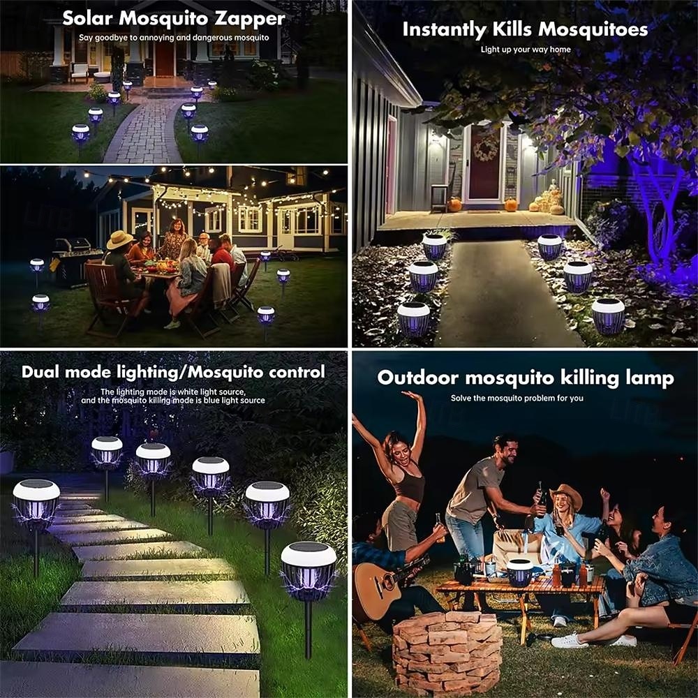 Светодиодные солнечные фонари, ловушка для насекомых, уличное освещение, сад, уличная перезаряжаемая лампа, уличное освещение, водонепроницаемая ловушка для комаров, устройство для отпугивания комаров 1 шт. 2025 - $27.99 –P5