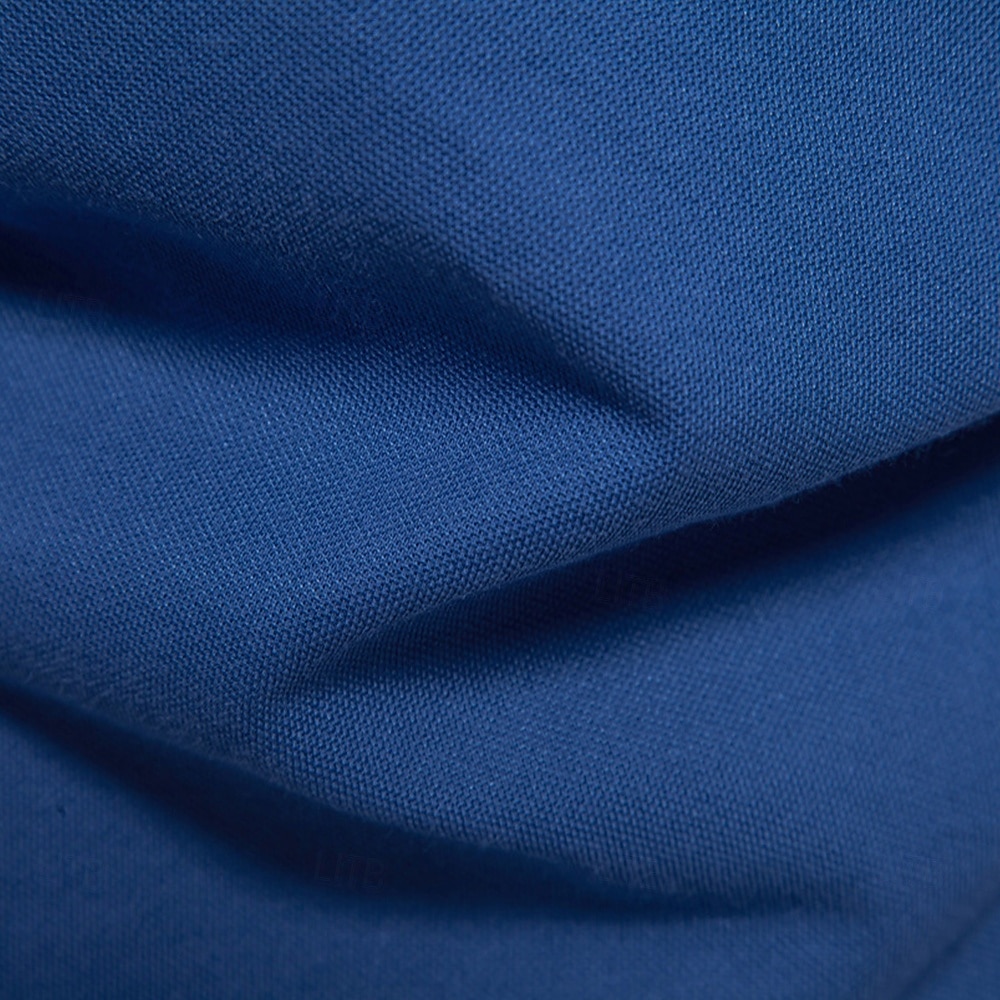Homens Pólo Polo de malha Formal Trabalho Aberto para a Lateral Manga Curta Floral Botões Estampado Primavera Azul denim Branco Azul Marinha Verde cáqui Azul Claro Pólo de 2026 por $25.99 –P6