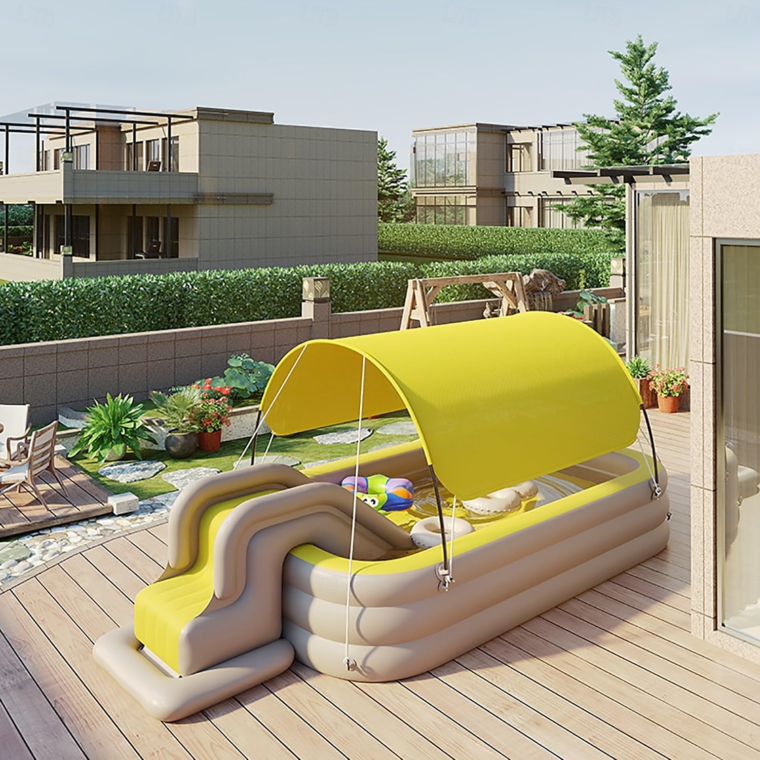 Inflatable Pool for Kids and Adults With slide and sunshade,Full-Sized Inflatable Kiddie Pools,Above Ground Pools for Family, Backyard, Garden, Lawn, Outdoor ( Paddling Pool/ Kiddie Pool) 2025 - $154.99 –P7