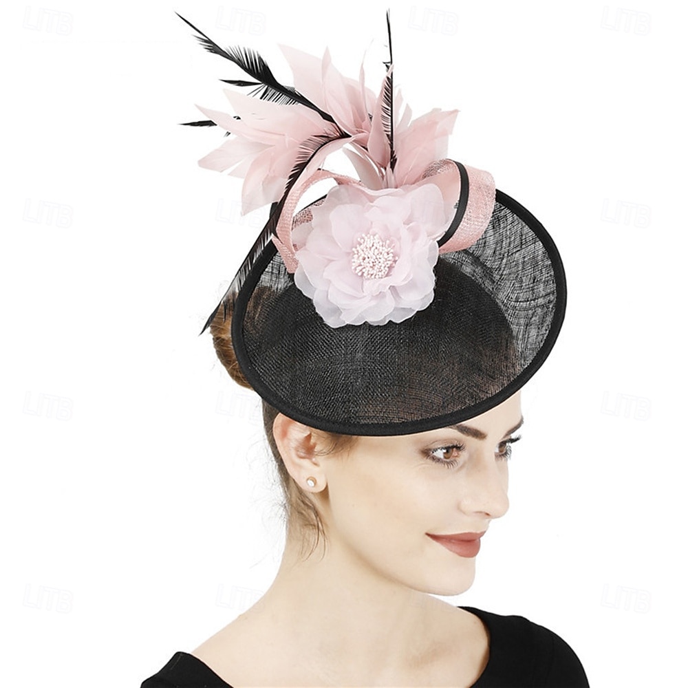 Kopfstück Federn Sinamay Hochzeit Abendgesellschaft Elegant Hochzeit Mit Feder Kopfschmuck Kopfbedeckung 2025 - $30.99 –P1