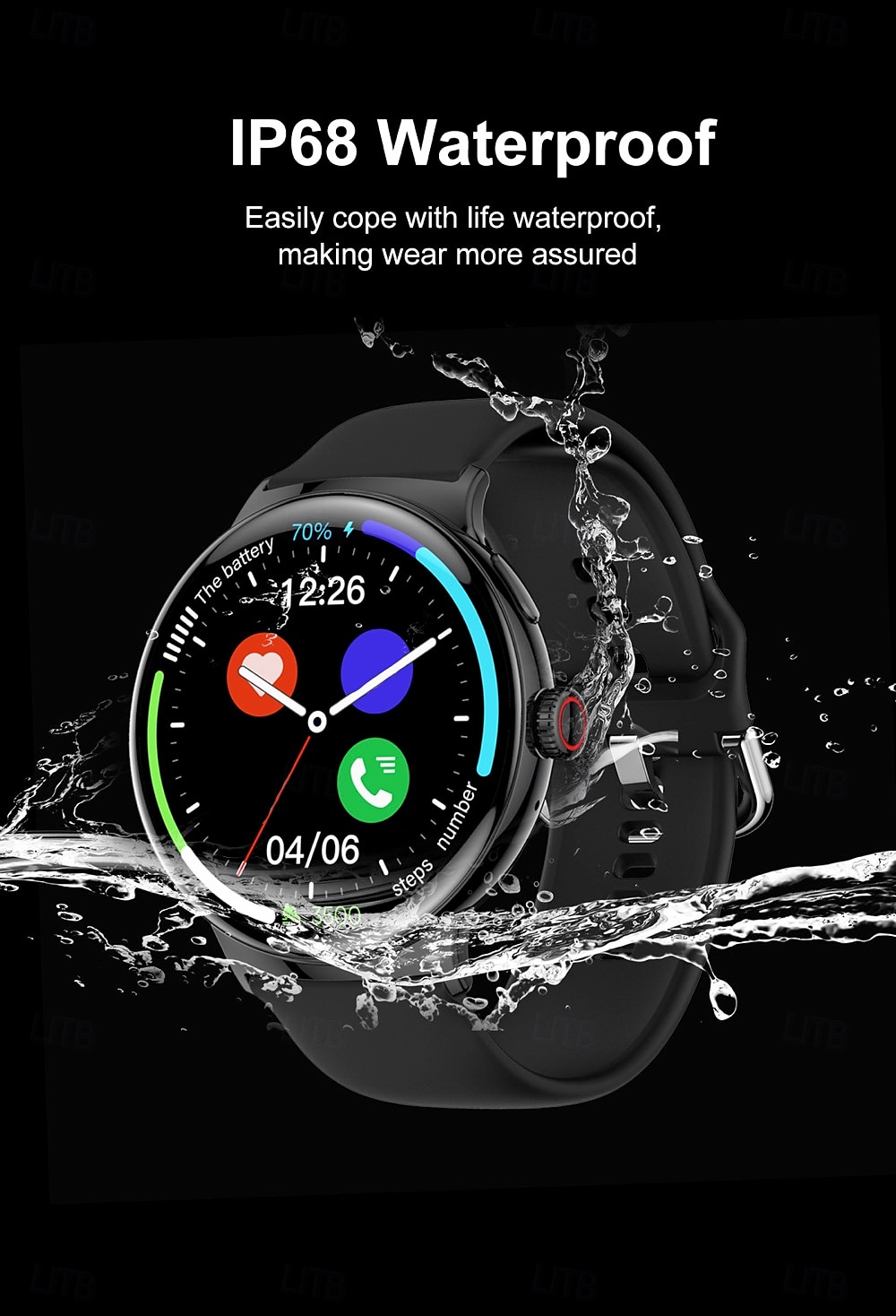 696 LA99 Smartwatch 1.43 Zoll Smartwatch Fitnessuhr Bluetooth EKG + PPG Schrittzähler Anruferinnerung Kompatibel mit Android iOS Damen Herren Freisprechanrufe Nachrichtenerinnerung IP 67 46mm 2025 - $61.99 –P18