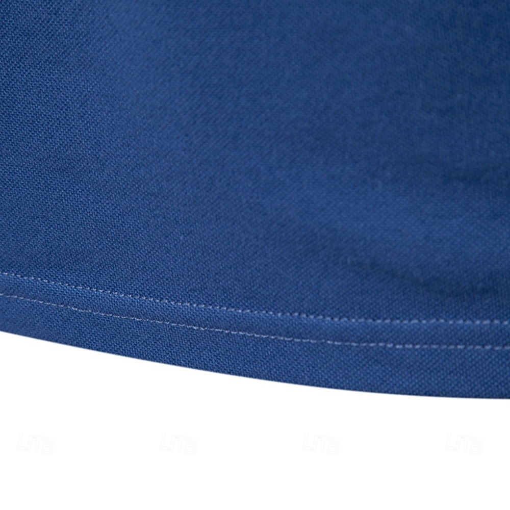 Homens Pólo Polo de malha Formal Trabalho Aberto para a Lateral Manga Curta Floral Botões Estampado Primavera Azul denim Branco Azul Marinha Verde cáqui Azul Claro Pólo de 2026 por $25.99 –P4