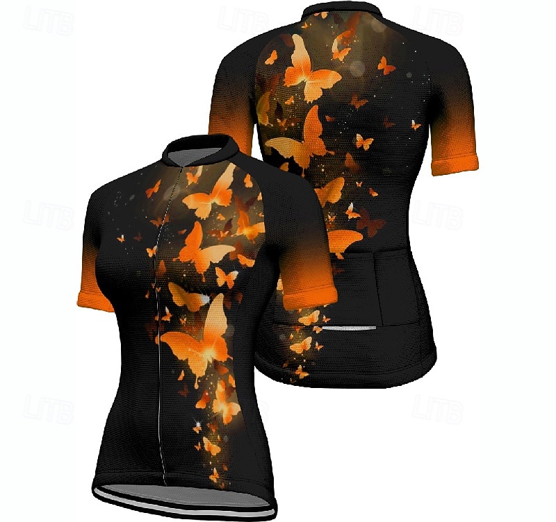 Pentru femei Jersey de ciclism Fluture Manșon scurt Bicicletă Tricou Tee Jerseu cu 3 buzunare spate Ciclism montan Uscare rapidă Proiectare anatomică Wicking Respirabil Sport Rosu Albastru Verde 2026 - $23.99 –P15
