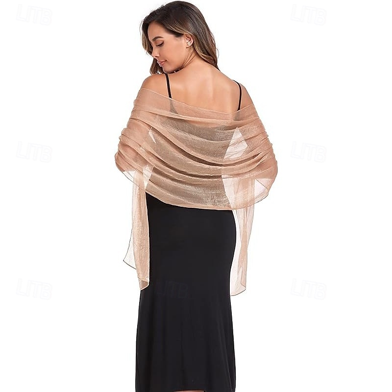 Damesomslag Elegant Mouwloos Polyester Bruiloftsomslagen Met Pure Kleur Voor Feest Lente zomer 2025 - $7.99 –P11