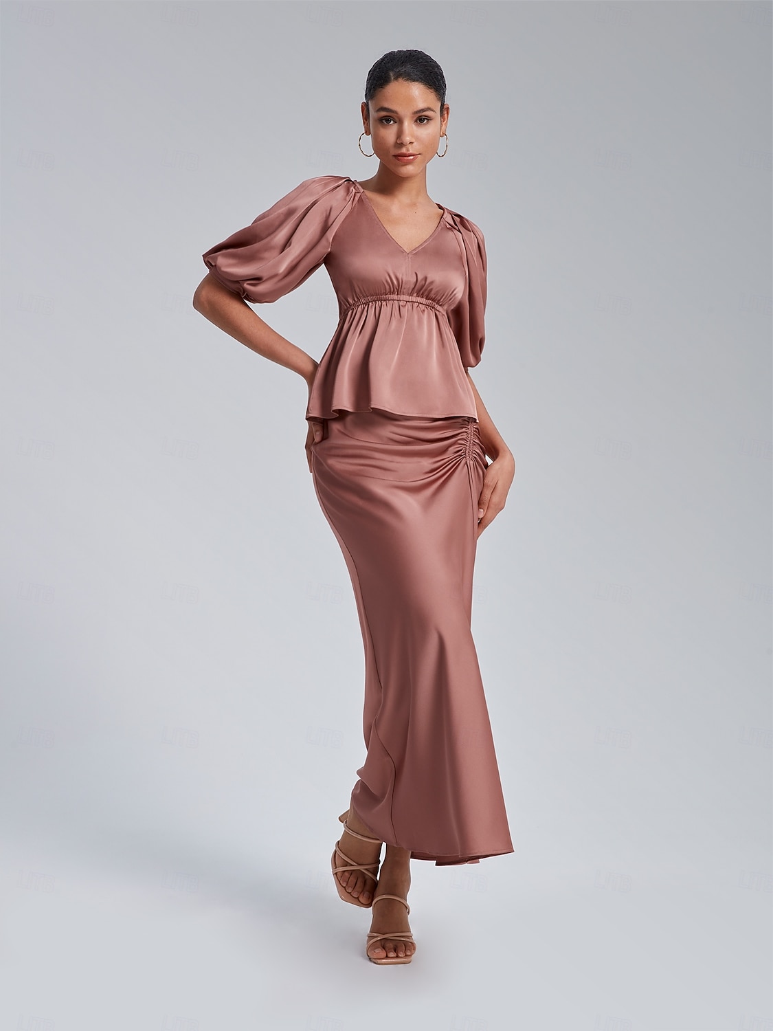 Damen Midi Satin Rosa Röcke Sommer Frühling Vorne binden Rüschen Kordelzug Hoher Taillenbund Elegant Urlaub Modisch Tragen Sie, um zu arbeiten Wochenende Arbeitsmode XS S M 2025 - $89.99 –P4