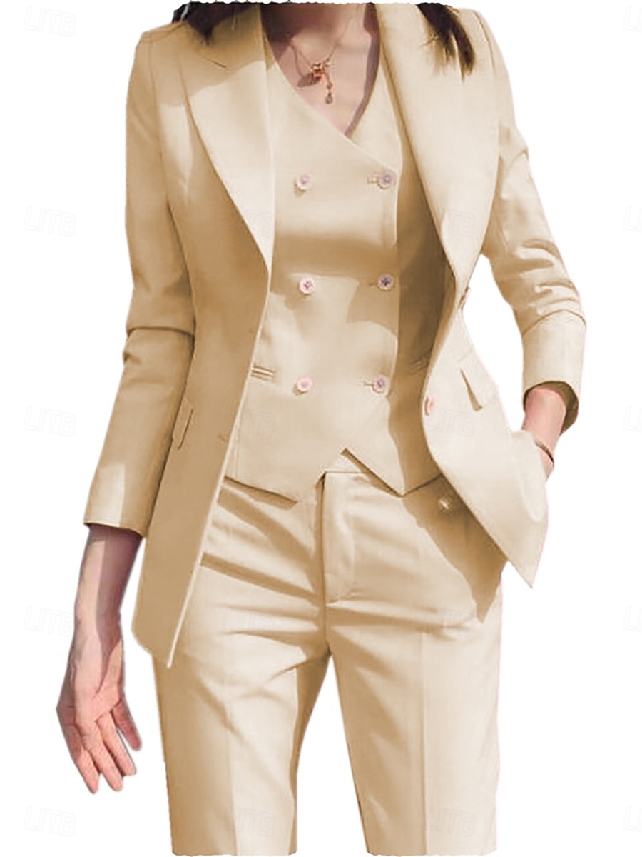 Drei-teiliges Mutter der Braut Kleid Elegantes einfaches Hemdkragen Knöchellang Polyester Langarm mit einfarbig 2025 - $159.99 –P15