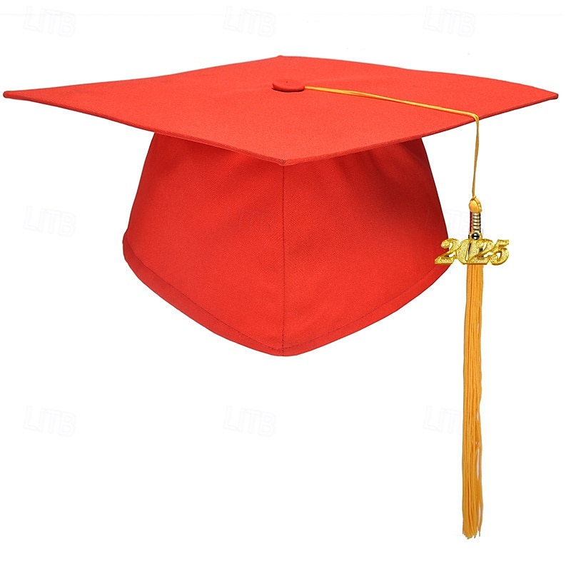 Graduation Cap with 2025 Tassel, Black Bachelor Master Doctoral Cap for High School & College Graduation Ceremony, Adult Academic Cap 2025 - $6.99 –P5