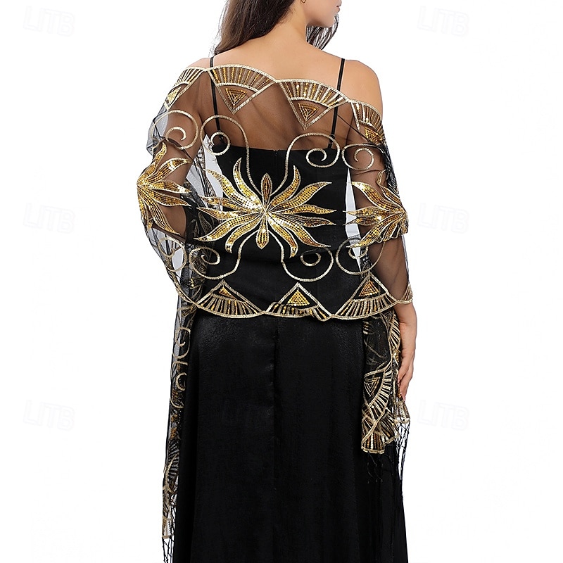Scialle Donna Elegante Senza Maniche Poliestere Stole da matrimonio Con Nappa Per Feste Primavera & Estate del 2025 a $14.99 –P11