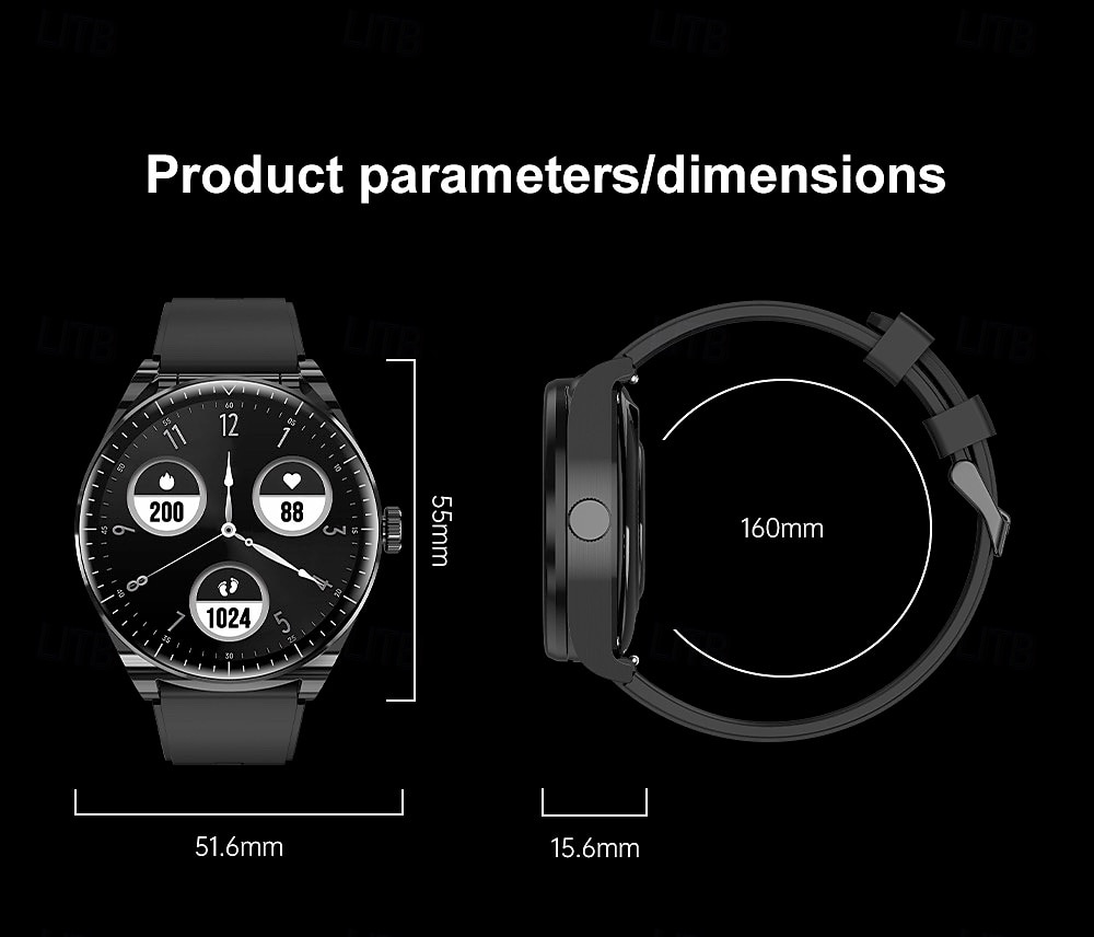 696 N15 Εξυπνο ρολόι 1.53 inch Έξυπνο ρολόι Bluetooth ΗΚΓ + PPG Βηματόμετρο Υπενθύμιση Κλήσης Συμβατό με Android iOS Γυναικεία Άντρες Κλήσεις Hands-Free Υπενθύμιση Μηνύματος IP 67 Θήκη ρολογιού 51mm 2025 - $73.99 –P18