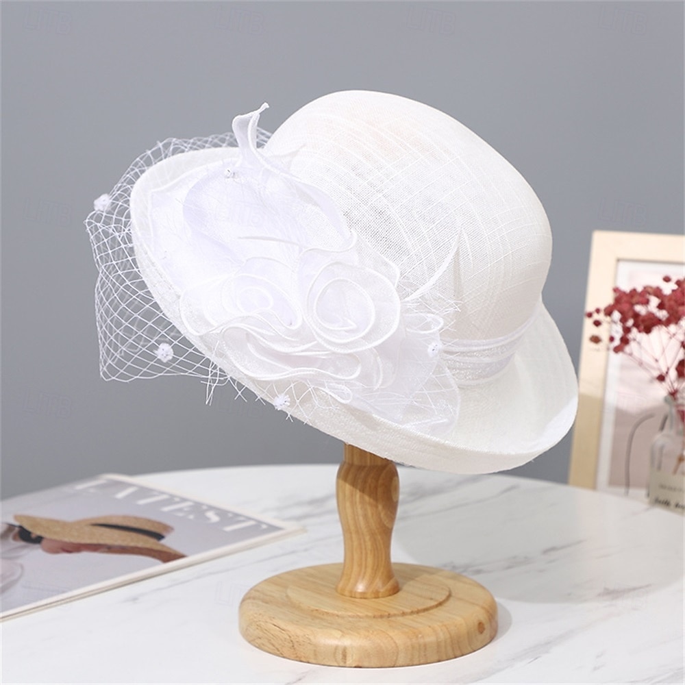 Pălării pălărie de soare din organza vacanță petrecere de ceai curse de cai cocktail elegantă vintage cu accent floral de accesorii pentru cap 2026 - $21.99 –P10