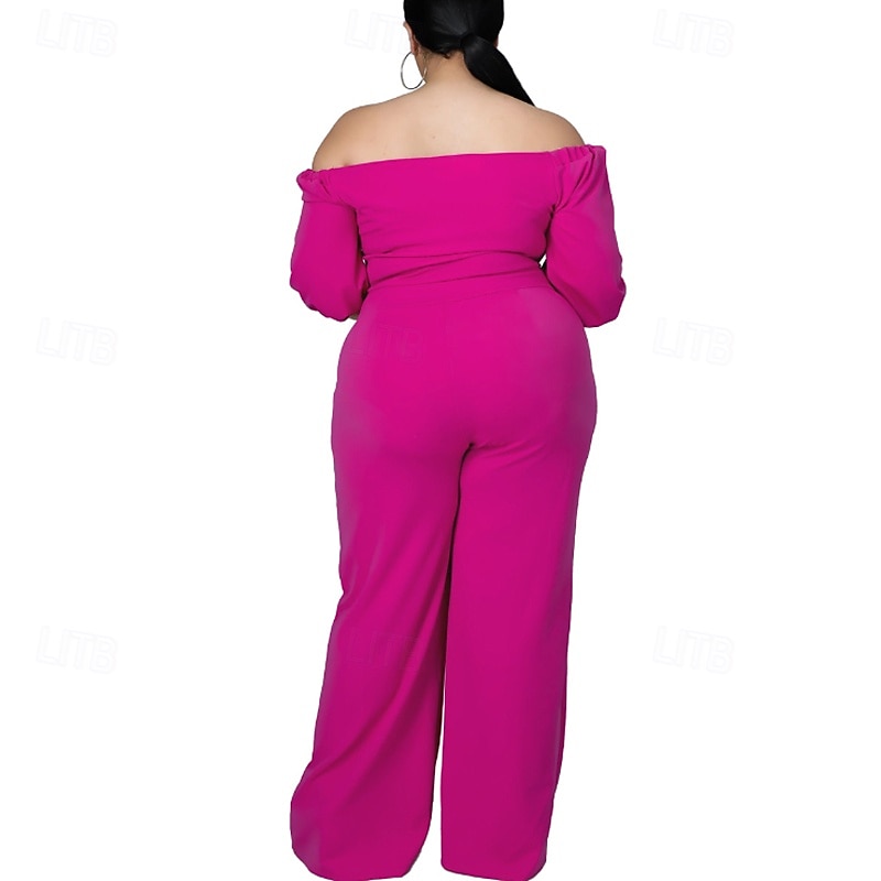Women's Normal Jumpsuit Stylish Solid Color Half Sleeve Off Shoulder Cut Out Street Holiday Regular Fit Black White Red Summer 2026 - $31.99 –P5