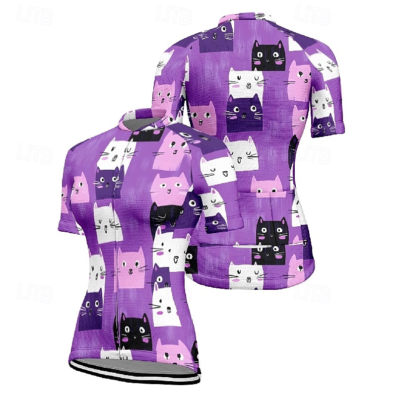 Mulheres Camisa para Ciclismo Gato Manga Curta Moto Camiseta Camisa / Roupas Para Esporte com 3 bolsos traseiros Ciclismo de Montanha Secagem Rápida Design Anatômico Capilaridade Respirável Esportes de 2026 por $30.99 –P6