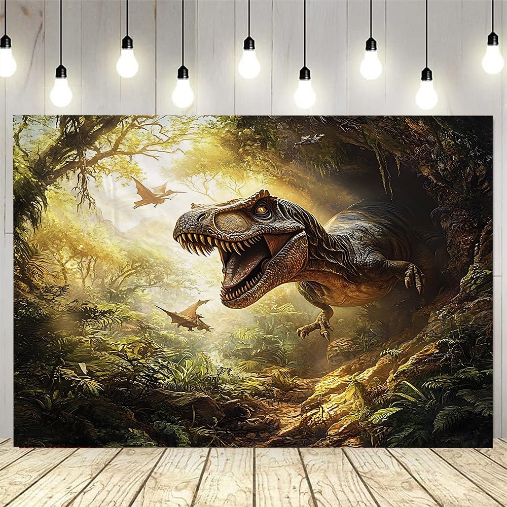 en skog dinosaurer billedvev veggkunst stor billedvev veggmaleri dekor fotografi bakteppe teppe gardin hjem soverom stue dekorasjon 2025 - $16.99 –P3