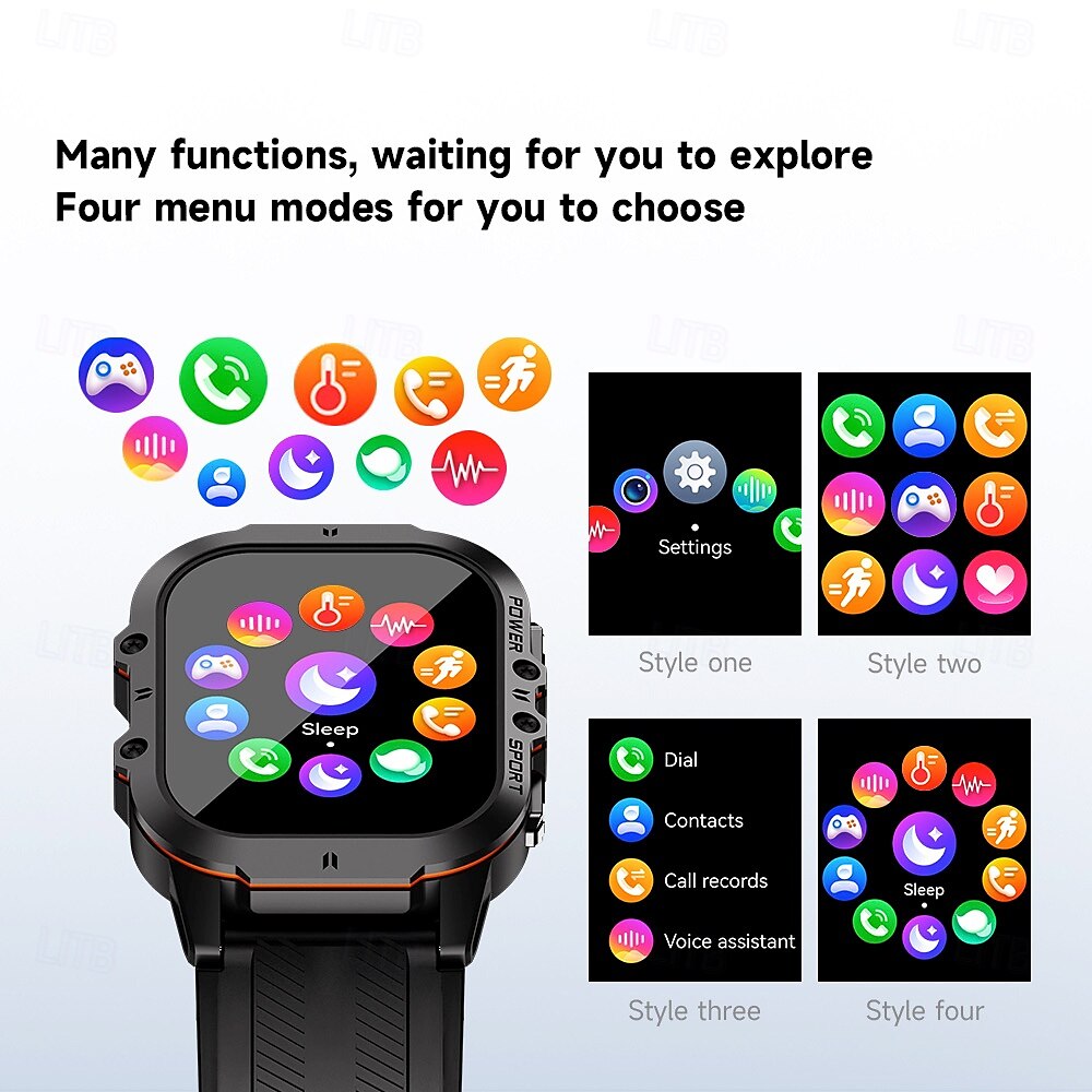 696 Smart Watch Fitness Tracker EKG PPG Bluetooth Samtalspåminnare Android iOS IP67 44mm 1.96 2025 - $64.99 –P14