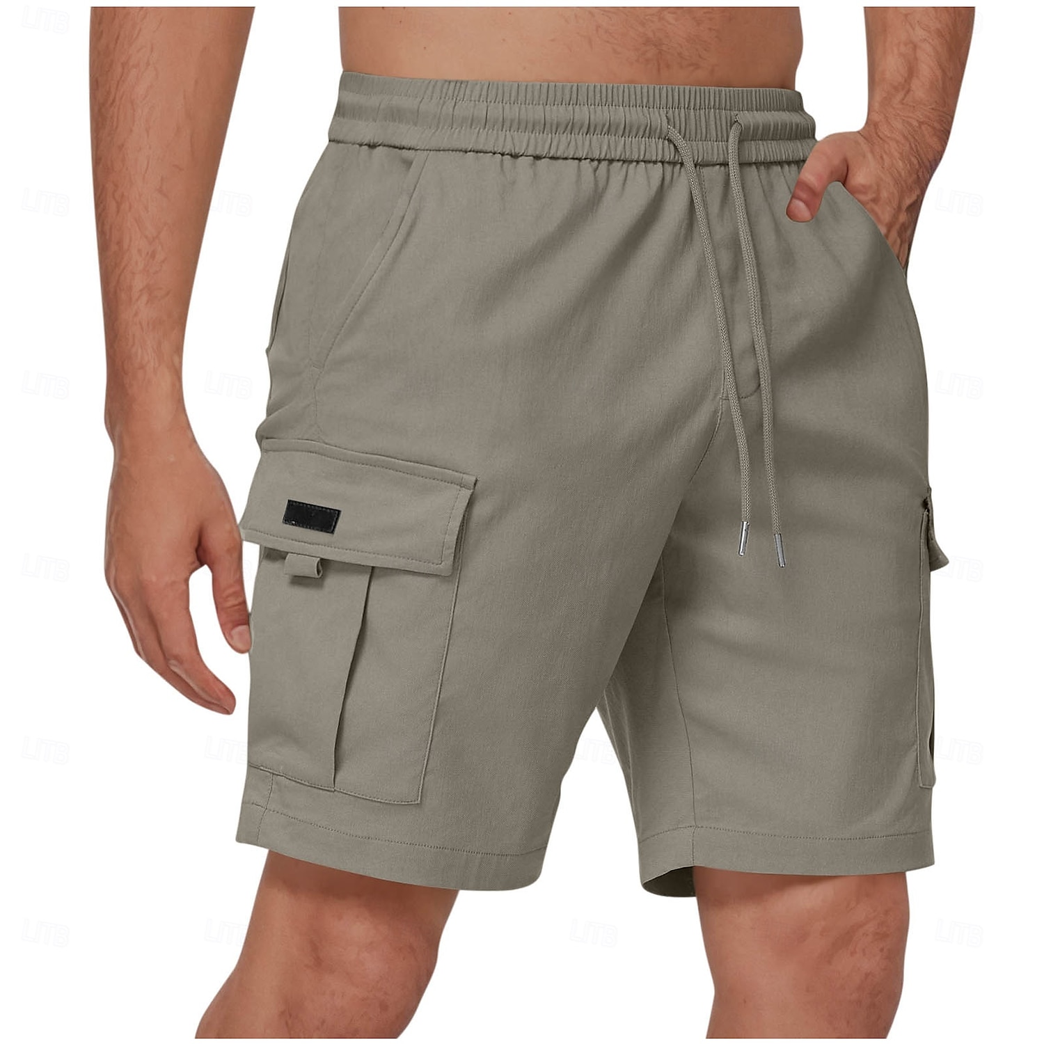 Herren Cargo-Shorts Shorts Sommershorts Freizeitshorts Elastischer Bund Mehrere Taschen Gerader Schnitt Einfach Feuchtigkeitsableitend tragbar Knielang Outdoor Lässig Täglich Mode Streetwear Cachi 2025 - $22.99 –P5