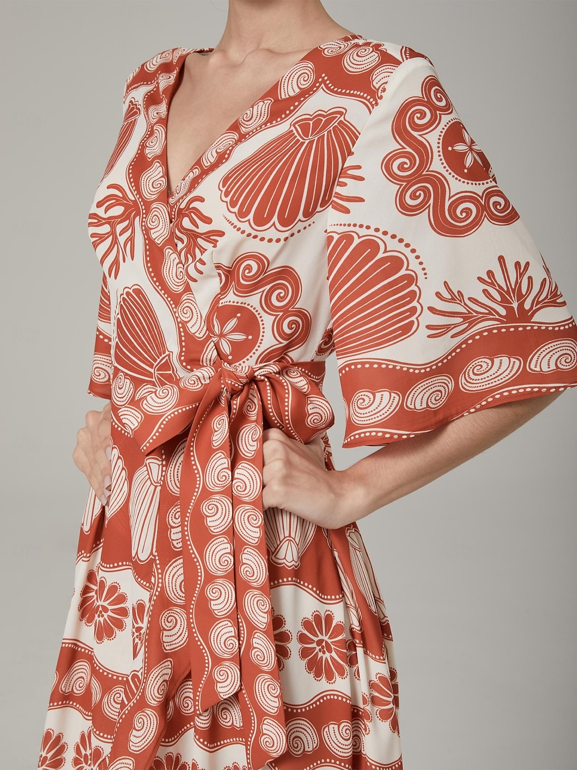 Per donna Abito in Raso Abito Lungo Maxi Abito Arancione Nodo frontale Vacanza XS S M del 2025 a $71.99 –P7