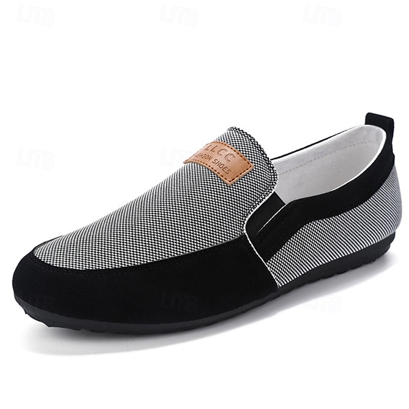 pánské nylonové ležérní mokasíny s dvojitým texturovaným designem a pohodlným nazouváním - vhodné do kanceláře i na běžné výlety 2026 - $24.99 –P1