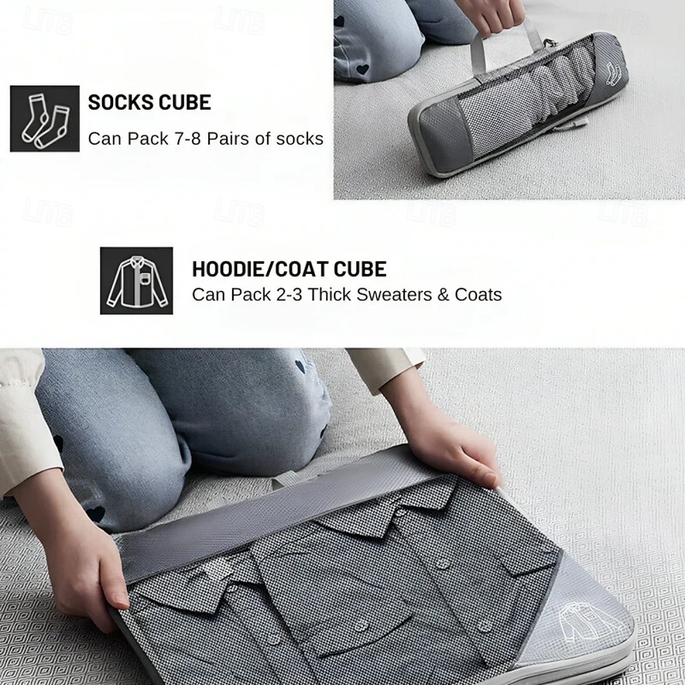 Compression Travel Packing Cubes Set for Luggage Storage and Backpack Organizer, Expandable Mesh Travel Bags, 5-Piece Set for Space Saving and Organizing Clothes 2025 - $14.49 –P4