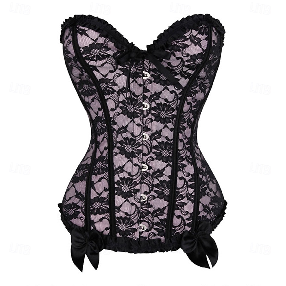 Rococò Completo Mascherata Corsetto Overbust Cosplay Controllo della Pancia Push-Up Jacquard Jacquard Costume Per donna Reale Mascherata Feste Carnevale di Venezia Adulti Corsetto del 2025 a $21.99 –P12
