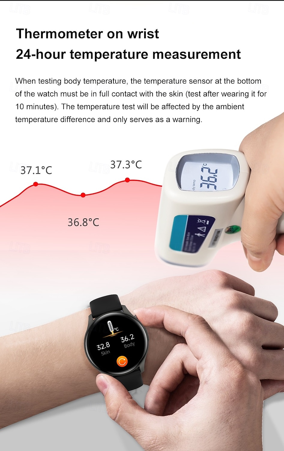 696 ZW60 Smart Watch Fitness Tracker ECG PPG Bluetooth Anropspåminnelse Android iOS IP67 44mm 1,43 2025 - $39.99 –P13