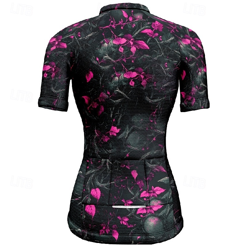 Women's Cycling Jersey Short Sleeve Bike Tee Tshirt Jersey with 3 Rear Pockets Mountain Bike MTB Breathable Quick Dry Anatomic Design Wicking Wine Red Black Red Skull Sports Clothing Apparel 2025 - $23.99 –P20