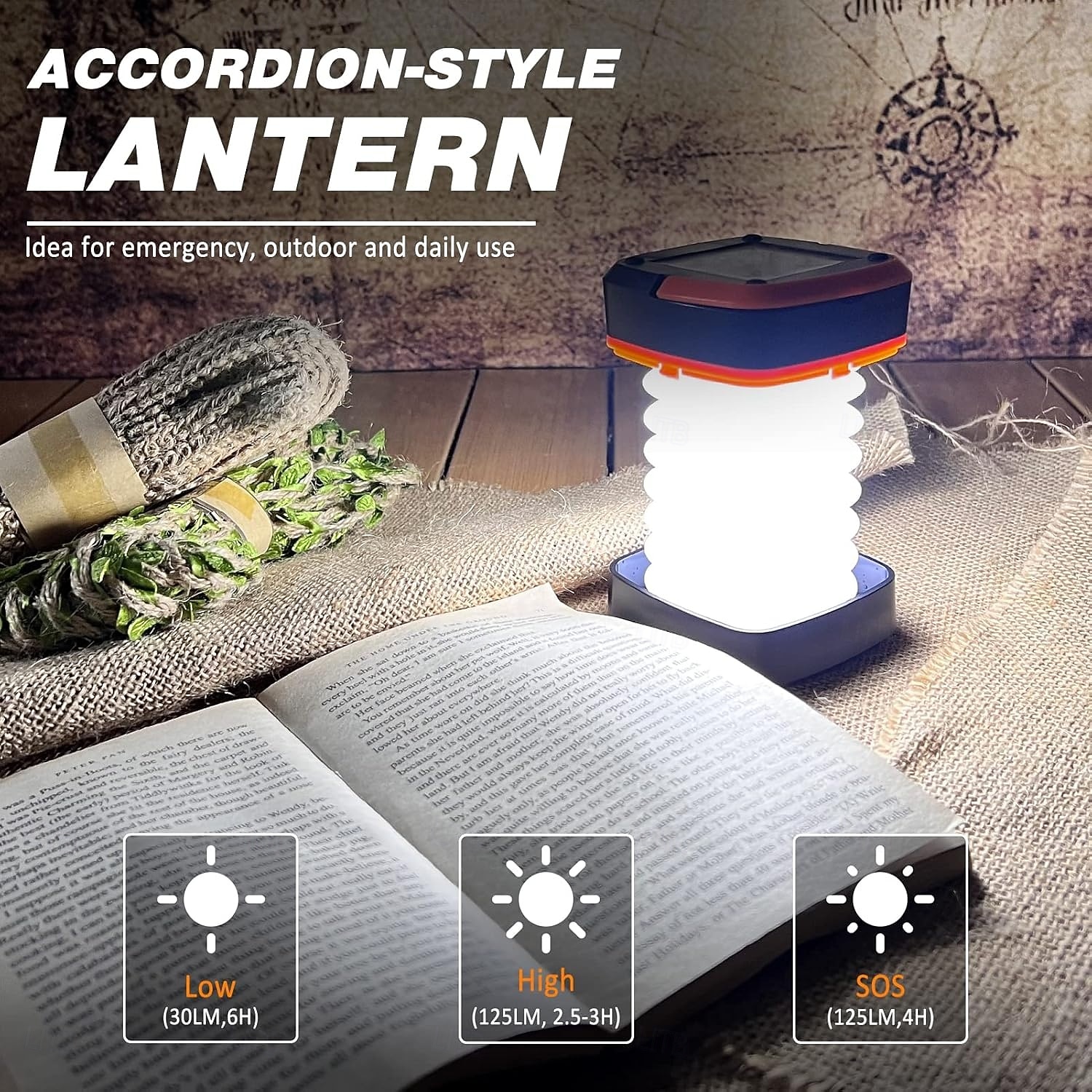 LED Solar Outdoor Lights Folding Solar Camping Lanterns Flashlights LED Hand Light USB Rechargeable Waterproof & Portable Lamp for Camping Emergency Power Outages Hurricanes for Halloween 2026 - $24.99 –P2
