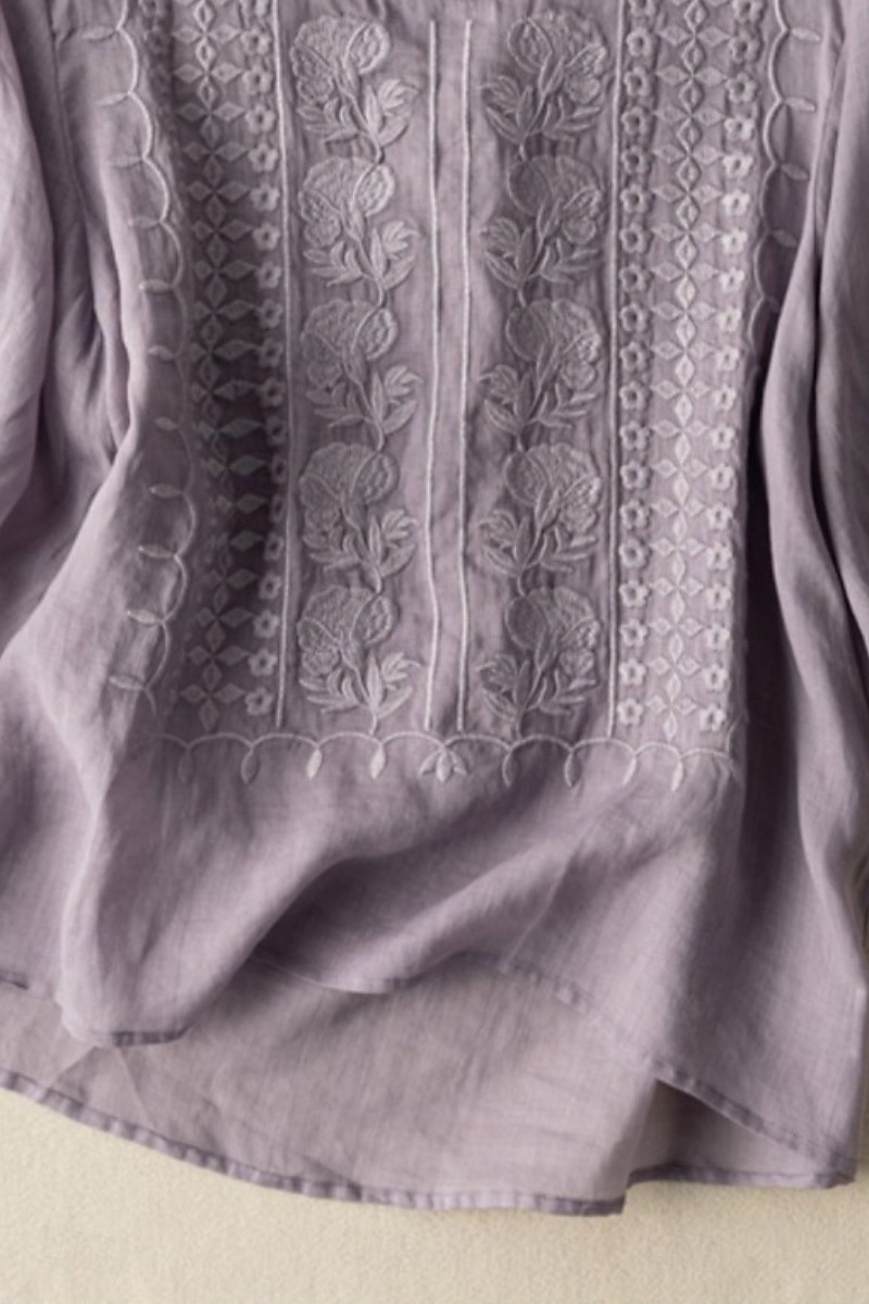 Damen Hemd Bluse Kunstbaumwollleinen Netz Einfach Modern Halbarm Rundhalsausschnitt Normale Oberteile Täglich Ferien Ausgehen Blau Weiß Gelb Purpur Khaki Sommer 2026 - $8.49 –P11