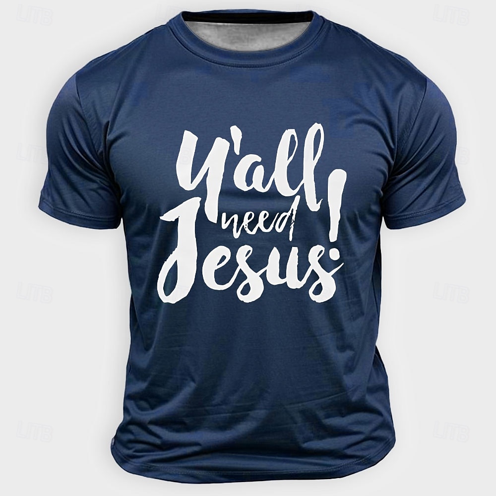 Paște Bărbați Iisus Tricou Manșon scurt Tricou Tipărire 3D Stil Nautic Cămașă Designer Casual Petrecere Concediu Negru Alb Albastru piscină Vară Primăvară Îmbrăcăminte S M L XL XXL XXXL 2025 - $17.99 –P2