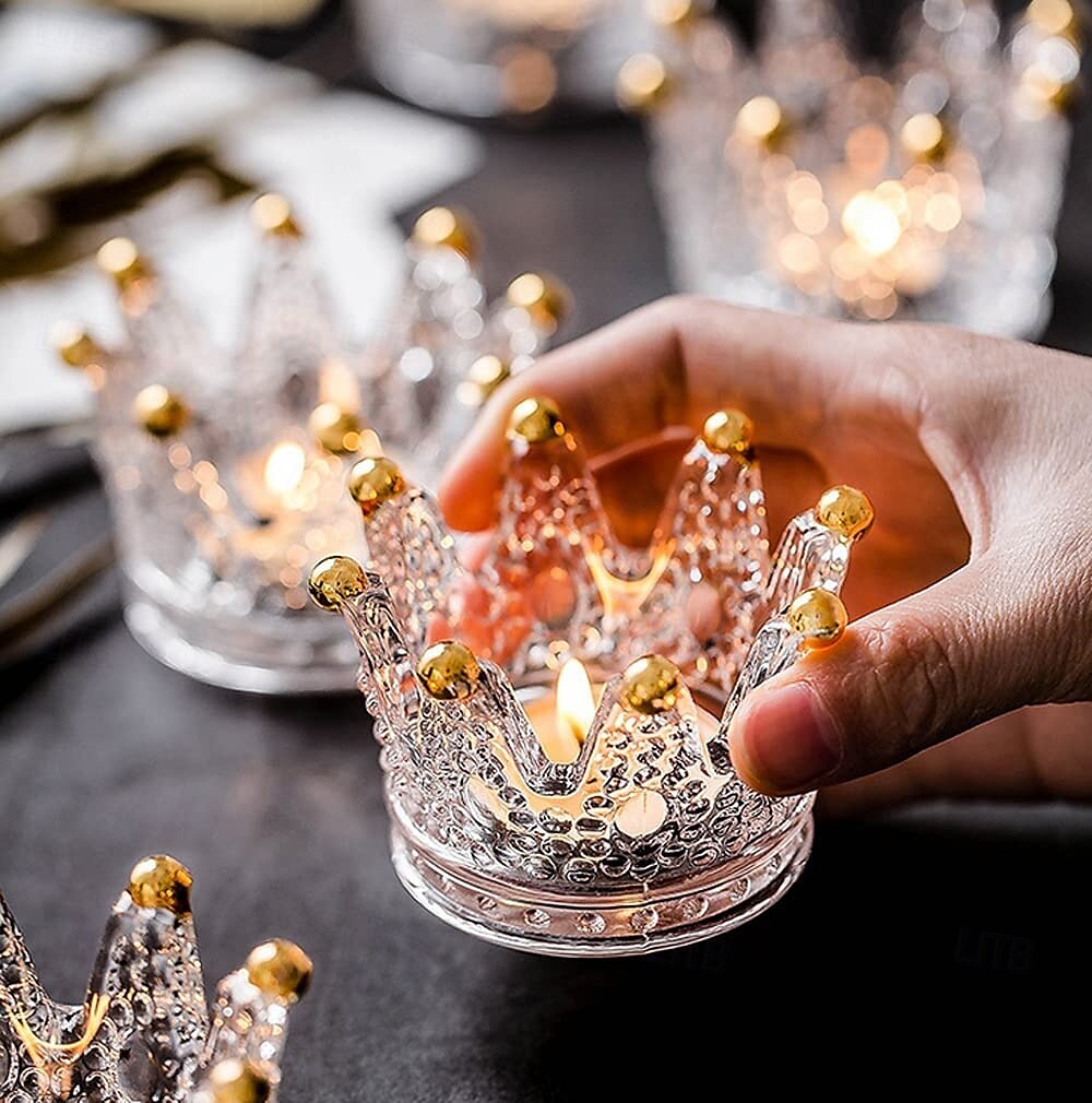 kristály gyertyatartó (a gyertya nem tartozék), elegáns lakberendezés, ajándék apák napjára, anyák napjára, karácsonyra, valentin napra, évfordulóra, születésnapra, romantikus asztaldísz 2025 - $10.99 –P1