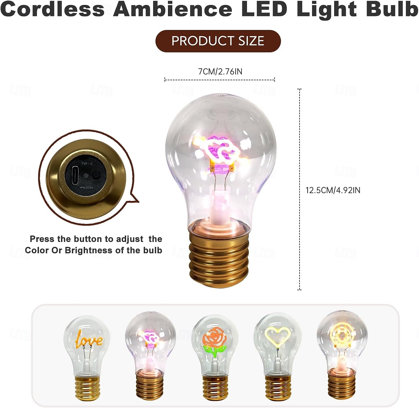 oplaadbare edison led lamp tafellamp type-c batterij nachtlampjes leuke decoratieve sfeerverlichting voor thuis kinderkamer bruiloft verjaardag feest decoratie kerstcadeau 2026 - $23.99 –P6