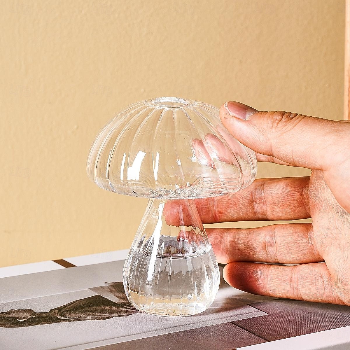 gjennomsiktig glass soppformet vase, innendørs bordplate blomsteroppsatsbeholder, koselig midtpunkt for hjemmet og spisestuen, egnet for blomster, grønne planter og hydroponisk dekor 2025 - $8.99 –P13