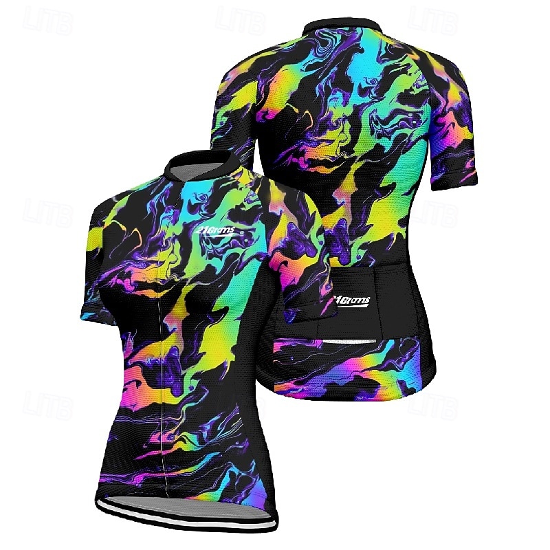 Women's Cycling Jersey Heart Gradient Short Sleeve Bike Tee Tshirt Jersey with 3 Rear Pockets Mountain Bike MTB Quick Dry Anatomic Design Wicking Breathable Sports Blue Purple Clothing Apparel 2026 - $23.99 –P6