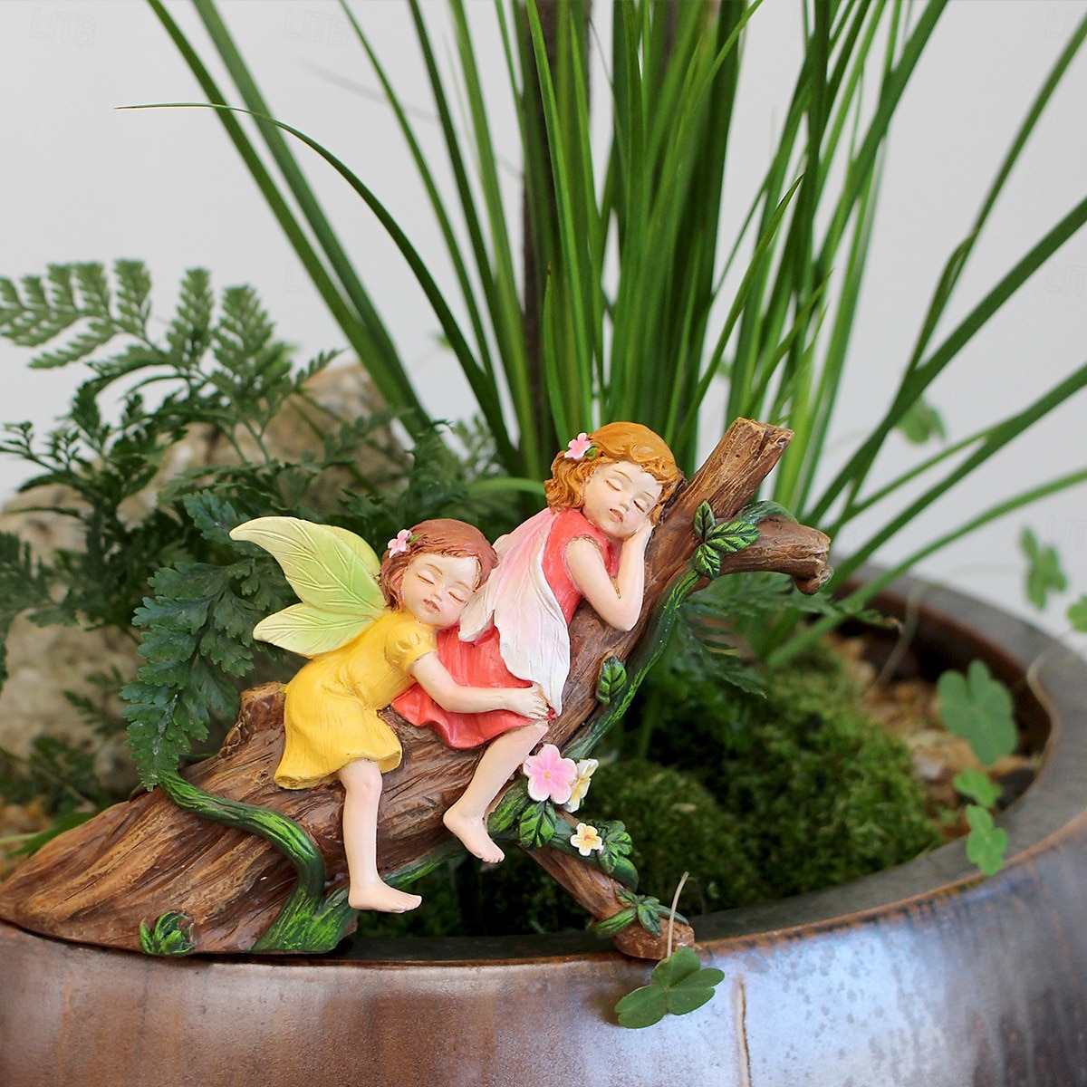ornamento creativo in resina - statua in miniatura di fata addormentata, fata dei fiori addormentata da esterno, accessori per giardini fatati, bonsai &decorazione del prato del 2025 a $21.99 –P5