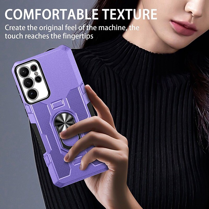 Phone Case For Samsung Galaxy S24 S23 S22 S21 Ultra Plus A55 A35 A25 A15 5G A34 A54 A73 A53 A33 A23 A13 A72 A52 A32 A22 A12 Back Cover Ring Holder Magnetic Shockproof Retro PC 2025 - $17.99 –P12