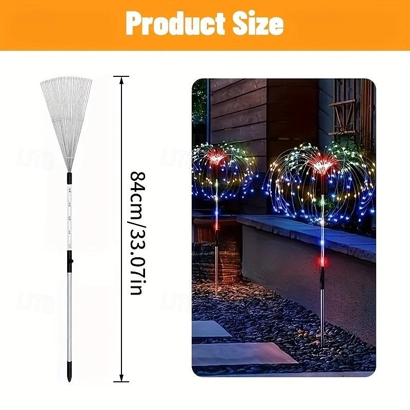 4 Heads Led Outdoor Solar Lights Fireworks Lights With 480 Beads, Courtyard Garden Path, Lawn, Wedding Party, Festive Atmosphere, Decorative Lights 2026 - $44.99 –P1