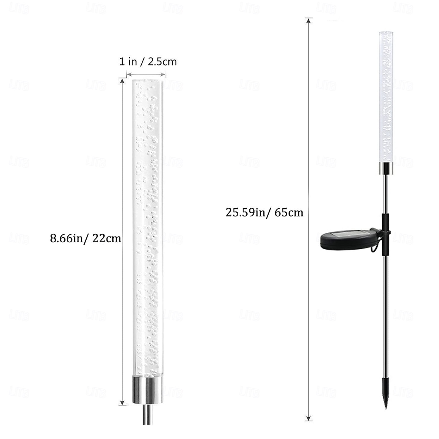 Solarlicht für Außenwege, Terrassenbeleuchtung, 2er-Pack Solarröhrenlichter, Solar-Acryl-Blasenlicht, wasserdicht, RGB-Farbwechsel-Solar-Erdspießlicht 2025 - $14.99 –P2