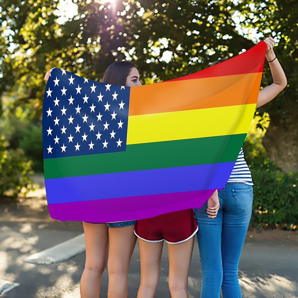 2025年 6月プライド月間 LGBTQ LGBT プライドフラッグ レインボー ハッピープライド屋外装飾 屋内用 グロメット付き 家庭 庭装飾 休日バナーサイン  コレクション – $10.49 –P8