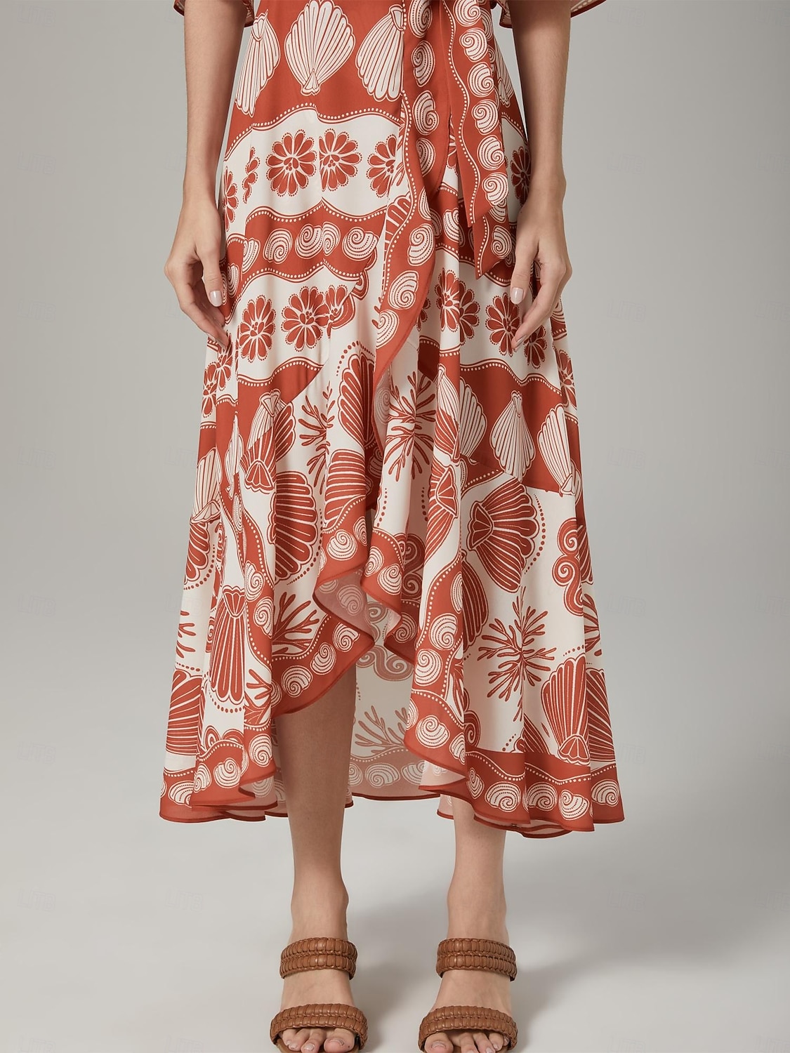 Per donna Abito in Raso Abito Lungo Maxi Abito Arancione Nodo frontale Vacanza XS S M del 2025 a $71.99 –P8