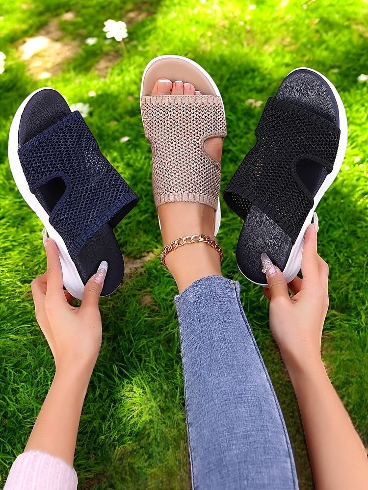 slip-on mesh-sklier for kvinner - lette pustende komfortsandaler for fritidsklær og utendørsaktiviteter 2025 - $18.99 –P5