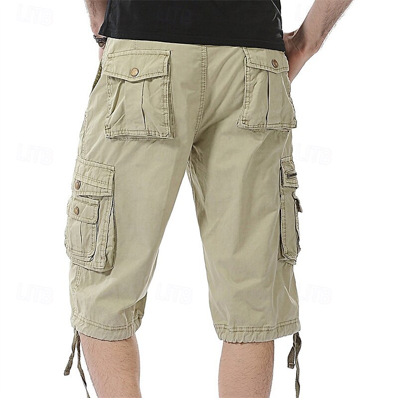 Homens Bermuda Cargo Calção Shorts de verão Bolso multi Bolso com aba Tecido Conforto Vestível Comprimento do joelho Ao ar livre Esporte Diário Moda Casual Preto Vinho de 2025 por $35.99 –P3