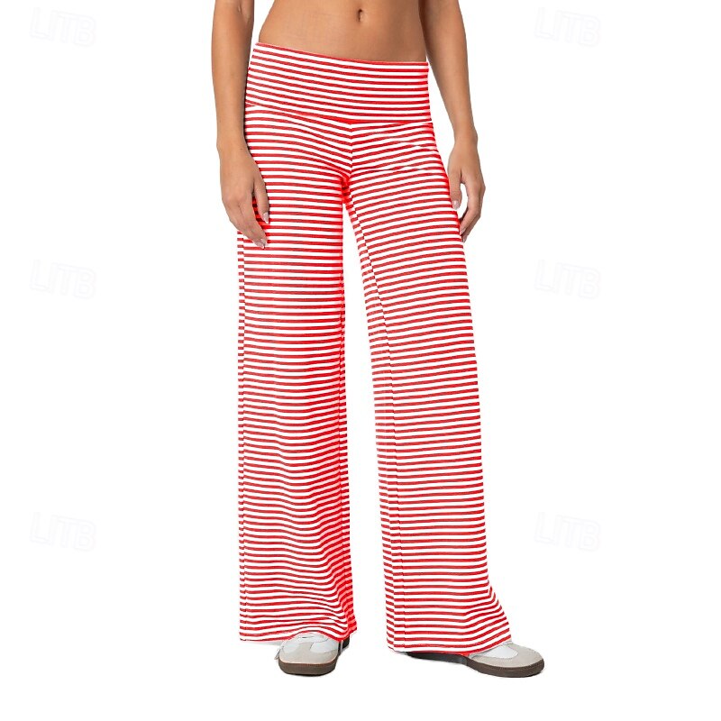 dámské kalhoty kalhoty streetwear ležérní celovečerní přírodní pruhovaný elastický pas outdoor pohodlný street víkend purpurová šedá černá růžová léto regular fit 2026 - $27.99 –P9