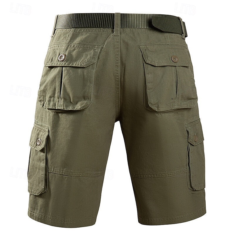Herren Cargo-Shorts Shorts Bermudashorts Freizeitshorts Mehrere Taschen Gerader Schnitt Einfach Atmungsaktiv Feuchtigkeitsableitend Knielang Outdoor Lässig Campen und Wandern Mode Streetwear Schwarz 2025 - $25.99 –P3