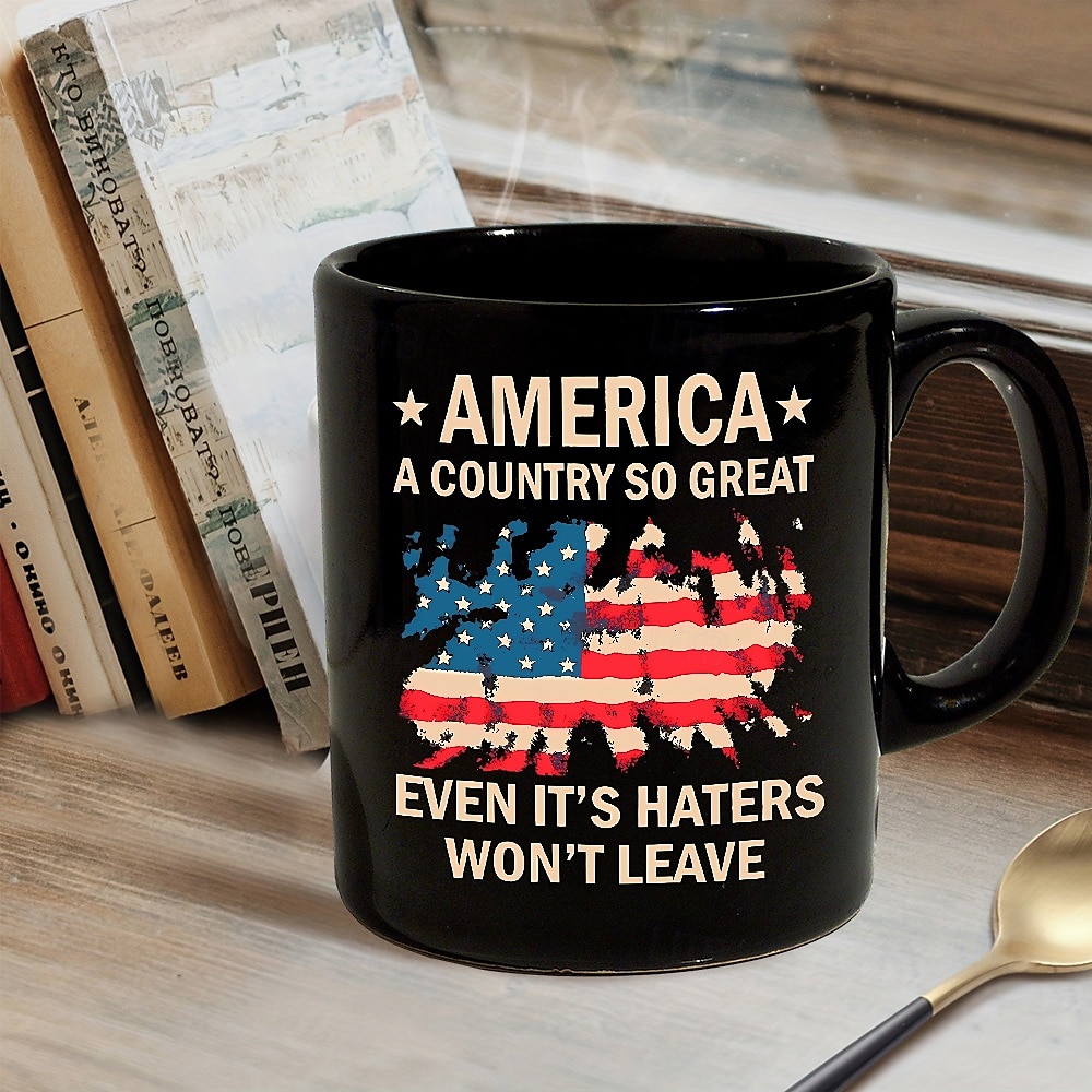 Patriotic Coffee Mug America A Country So Great 11oz Black Ceramic Cup Funny USA Gift for Men Women Veterans Independence Day Political Humor Drinkware 2025 - $15.49 –P4