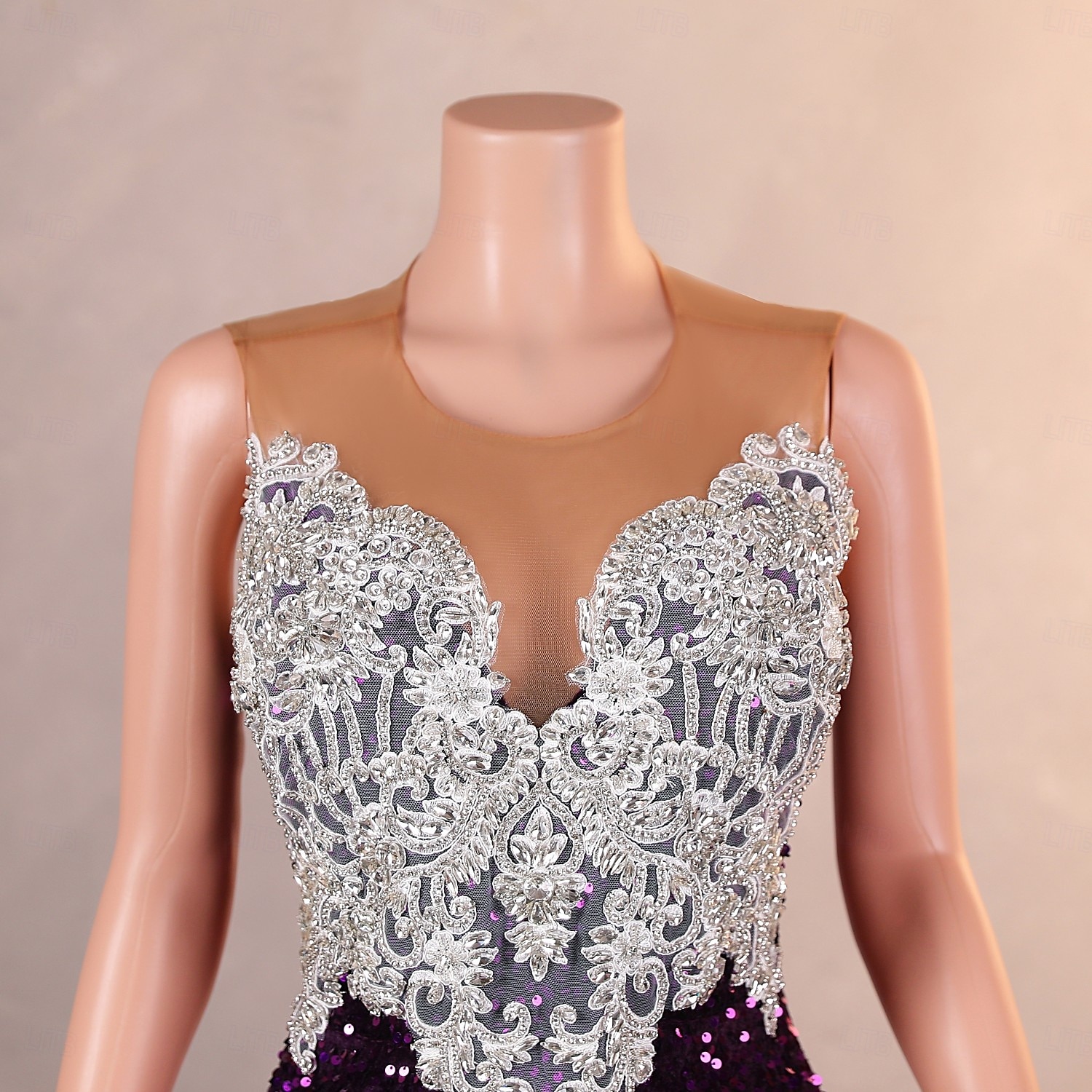 Mermaid / Trumpet Evening Gown Elegant Dress Formal Court Train Sleeveless Crew Neck Sequined with Sequin 2025 - $199.99 –P3