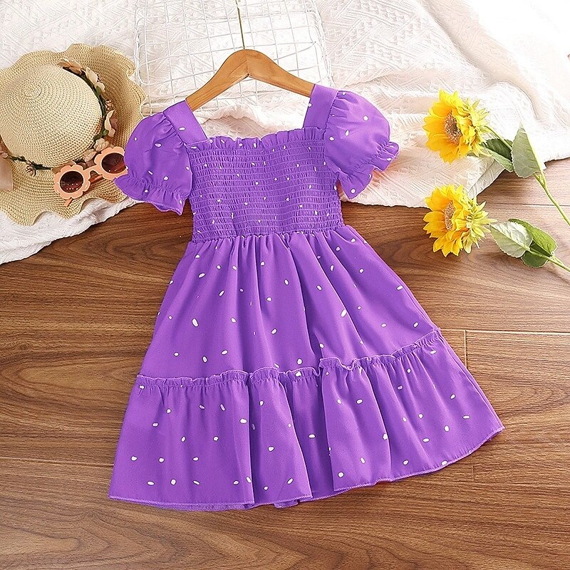 blue and purple polka dot dress PURPLE HANDY DOT DRESS – Make My Lemonade main image 1