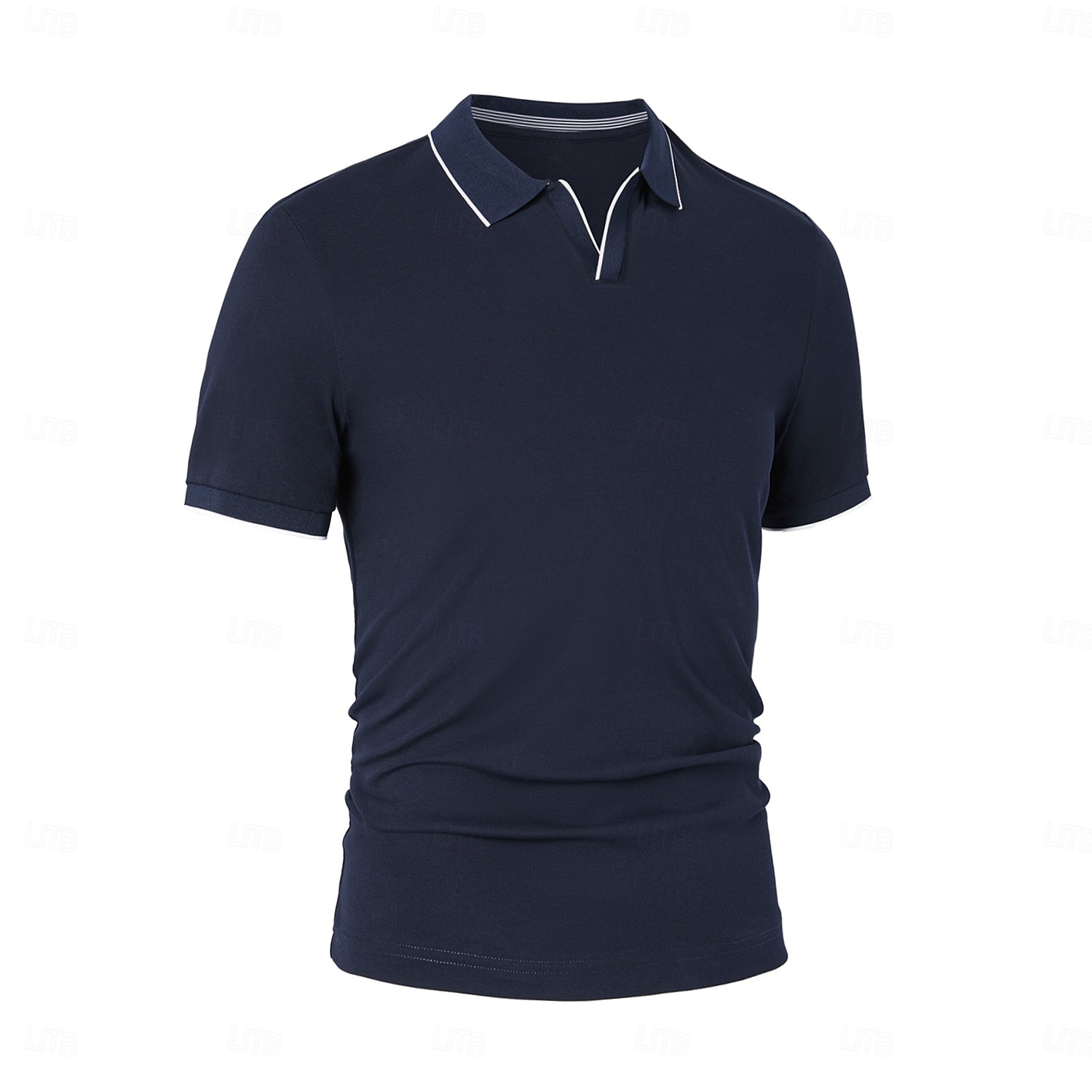 Per uomo Maglietta Manica Corta Colletto ripiegato Scollo a V Estate Primavera Maglieria Vacanza Vintage con finiture bianche Scuola Allenamento All'aperto Bianco Blu marino Grigio chiaro Maglietta del 2025 a $30.99 –P2