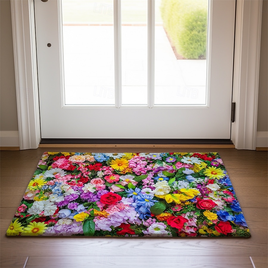 Tapis de bienvenue floral tapis de cuisine tapis de sol tapis antidérapant tapis à zone résistant à l'huile tapis intérieur extérieur décoration de chambre tapis de salle de bain tapis d'entrée de 2026 ? $14.49 –P5